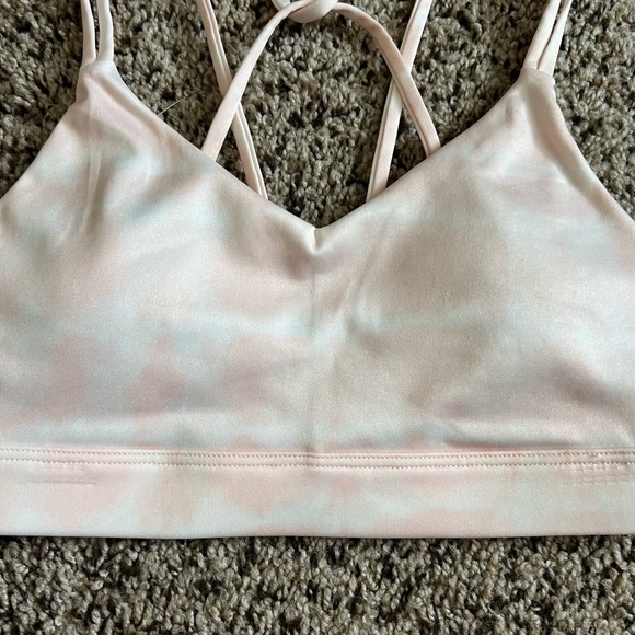 Women's Light Pink Strappy Sports Bra - Picture 2 of 5
